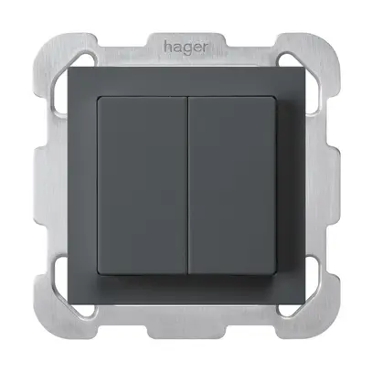 Tasto INC kallysto 2×A-R/1P antracite con piastra di fissaggio 