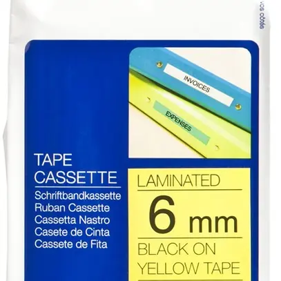 Cassetta nastro Brother TZe 6mm×8m, giallo/ne 
