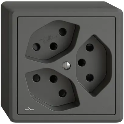 Presa AP EDIZIO.liv SNAPFIX® 3×T13 1×S con shutter grs 