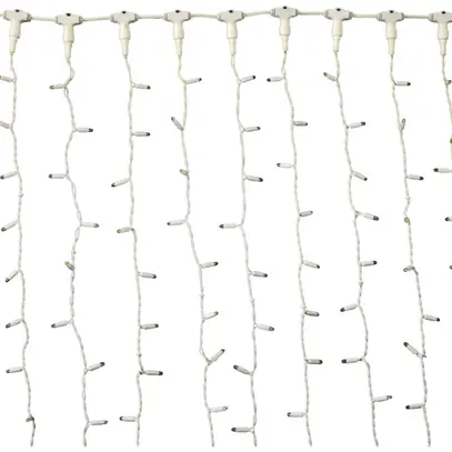 Cortina luminosa MK Drape Lite 600 2×3m 230V 600LED bianco caldo, cavo bianco 