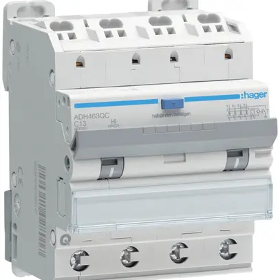 FI/LS-Schalter Hager RCBO QC 4P 400V Char.C 13A 0.03A 6kA 4TE 