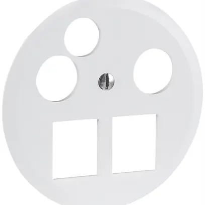 Disque frontal R&M MiniDat 2×RJ45 3×coaxial Ø58mm blanc 