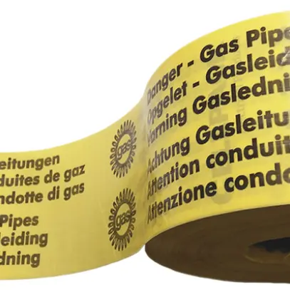Ruban d'avertissement (Conduite de gaz) 250m jaune 