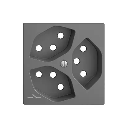Placca frontale 3×T13,S EDIZIOdue grigio scuro 