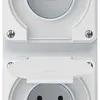 Combinazione INC robusto 2×1, 2×presa T13 IP55 bianco 