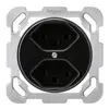 Insert pour prise ENC basico 2×type 23 noir avec bornes enf. 
