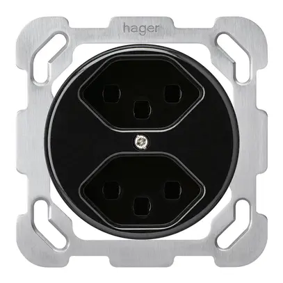 Inserto per presa INC basico 2×tipo 23 nero con morsetti innest. 