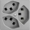 Prise EDIZIOdue 3×T23 silver 16A, avec bornes enf. 