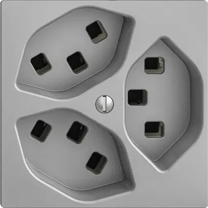 Prise EDIZIOdue 3×T23 silver 16A, avec bornes enf. 