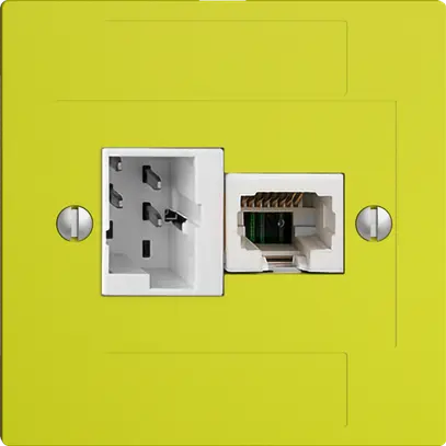 Boîte de raccordement ENC 1×TT,1×RJ45/u 4P EDIZIOdue ITplus ITM lemon 