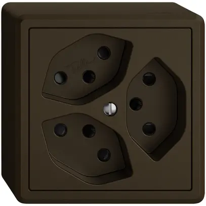 Prise AP EDIZIO.liv SNAPFIX® 3×T13 avec shutter br 