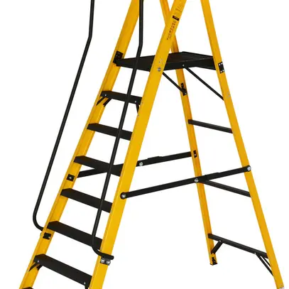 Échelle à plateforme Plica MEGASTEP 8 échelons 3.2m 370×568mm PRV EN131 20kg 