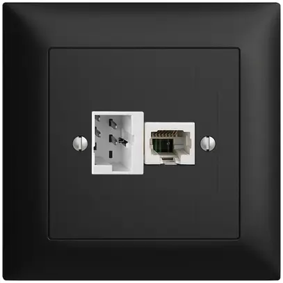 Boîte de raccordement ENC 1×TT,1×RJ45/u 4P EDIZIOdue noir ITplus ITM 