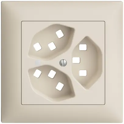 Kit frontale INC EDIZIOdue crema 88×88mm 3×T23 con lente 