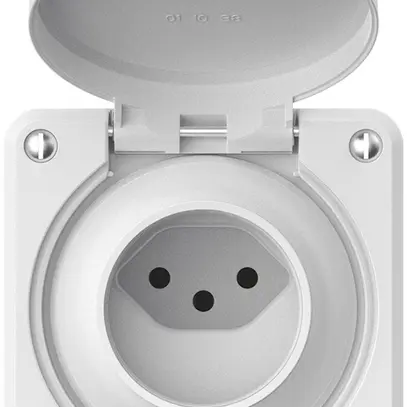 Presa INC robusto 1×tipo 13 luminoso IP55 bianco 