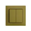 Kit frontal EDIZIOdue olive 60×60mm bouton double 