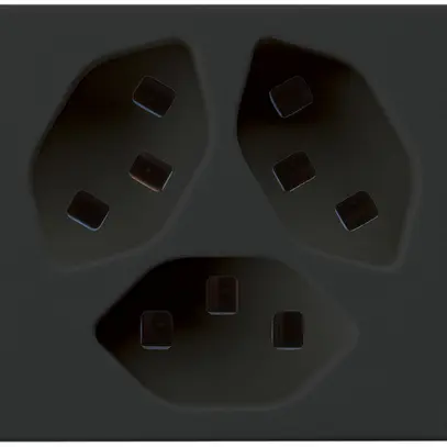 Presa FLF Hager 3×tipo 23 D nero 