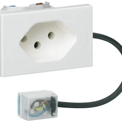 Prise INC 1×type 13 Hager FLF pour câble plat Ecobus power L1 blanc 