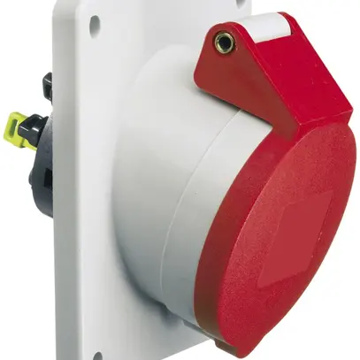 Prise INC CEE Bals 5P 32A 400V 6h rouge IP44 nick.QC obliq. 