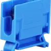 Borne de dérivation Woertz 4…10mm² 57A 750V vis 2×1 rail DIN 35mm bleu 
