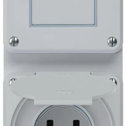 Combinazione INC robusto 2×1, interruttore schema 3/presa T25 IP55 grigio 