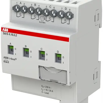 Attuatore-commutatore KNX AMD ABB SA/S4.16.5.2, 4-volte, 16A, C 