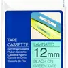 Cassette ruban Brother TZe-731 12mm×8m, vert/noir 