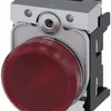 Avvisatore luminoso Siemens SIRIUS ACT c.supporto+LED 230VAC rosso metallo luc. 