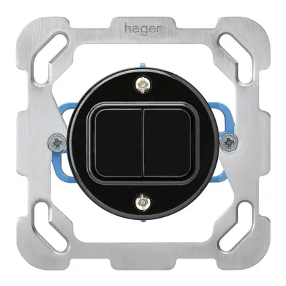 Inserto per contatto pulsante INC basico C+C con placca di fissaggio nero 