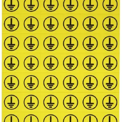 Etichetta Weidmüller autoadesiva 14×14mm simbolo: Erde tessuto giallo 