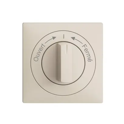 Kit frontale EDIZIOdue Ouvert->I<-Fermé crema 60×60mm per pulsante girevole 