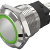 Contact à poussoir lumineux EAO 82 1COM 24V racc.soud.plat Ø19mm encliquetab.vt 