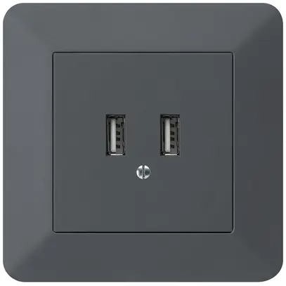 Presa di carica USB INC Hager kallysto.trend 240V 2400mA antracite 