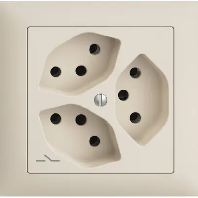 Presa INS EDIZIOdue 3×T13 crema 1×S 