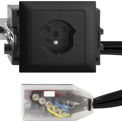 Prise INC EDIZIOdue T25 noir 49…69mm pour câble plat Technofil 