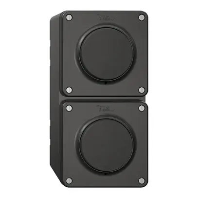 Combinazione NAP NEVO, 2×interruttore a pulsante schema 3/1L, nero 