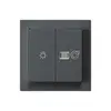 Kit frontal kallysto anthracite 60×60mm avec symbole lumière+ventilation 