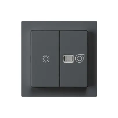 Kit frontal kallysto anthracite 60×60mm avec symbole lumière+ventilation 