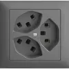 Prise INC 3×T23 16A EDIZIOdue gris foncé, avec bornes enf. 
