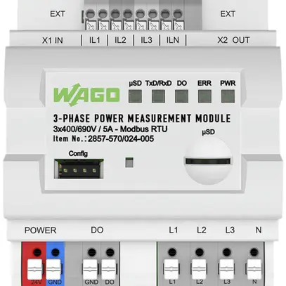 Leistungsmessumformer WAGO 3L 3×400/690V 5A Modus RTU 