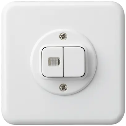 Interrupteur poussoir lum. ENC basico 1/3+3/1L blanc 1 lentille 