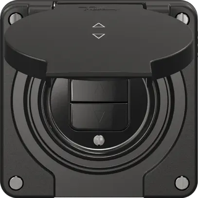 Contact pour stores NEVO N.CO  1-canal, profondeur 18 mm, 87×87 mm, noir 