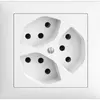 Prise INC EDIZIOdue 3×T13 FKE blanc 