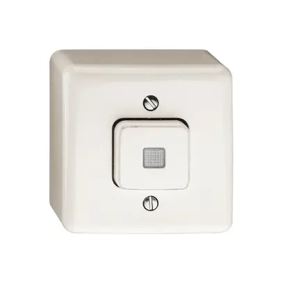 Contact à poussoir lum. AP A-R/1L blanc FH, orientation LED jaune 