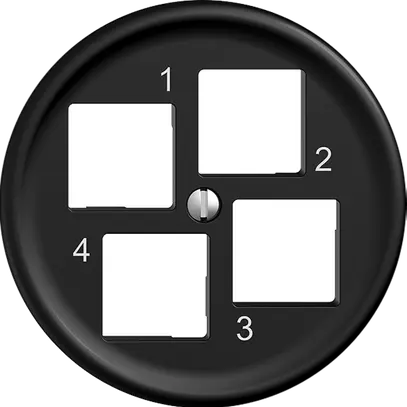 Kit di montaggio Sdue Q EASYNET S-One, per 4×RJ45, Ø60 mm, uscita dritta, nero 