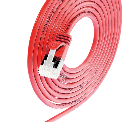 SLIM Câble patch : U/FTP, 1m, rouge Cat.6A, LSOH, jack non sécable, 3.8mm 