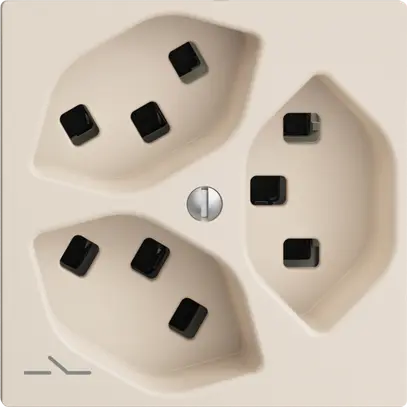 Presa 3×T23 Feller EDIZIOdue F, 1×separato, morsetti a innesto, crema 