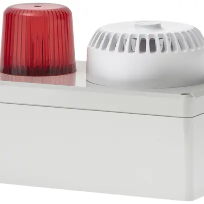 Lampada flash Hugentobler tipo 110 con sirena 230VAC 15Ws rosso 
