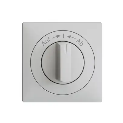 Kit frontal EDIZIOdue Auf->I<-Ab gris clair 60×60mm pour contact pivotant 