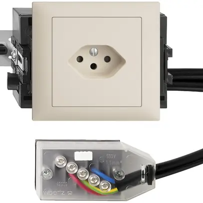 Prise INC EDIZIOdue T13 L2 crema 49…69mm pour câble plat Technofil 